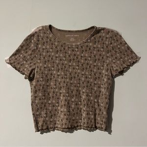 American Eagle Grunge Floral Crop Top